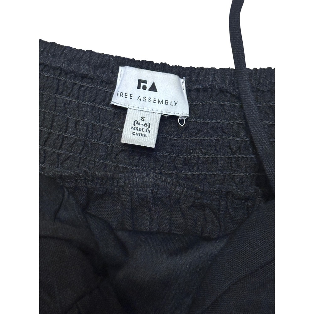 Free Assembly Linen Blend Midi Dress BLACK Small - Picture 3 of 5